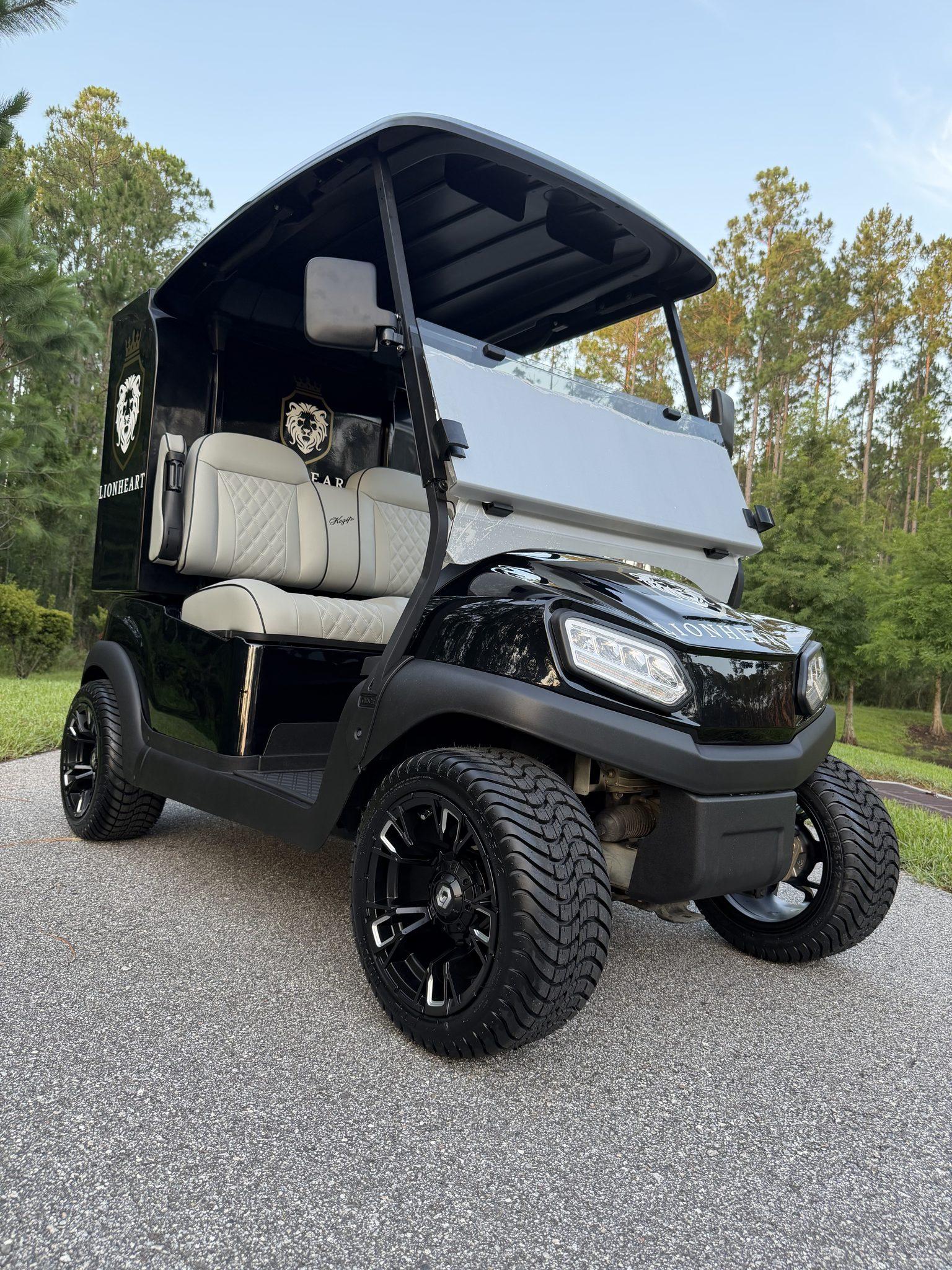 Lionheart Country Club cart with diamond stitched seats